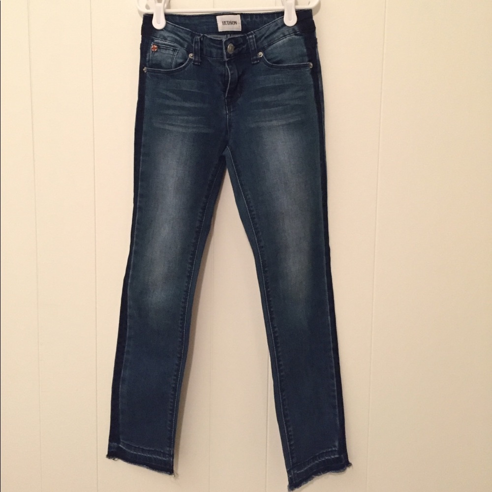 Girls Hudson Raw Hem Frayed Jeans 12